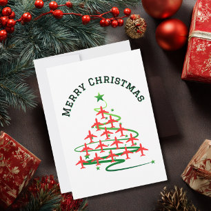 Árbol de Navidad de Avión y Foto Simple Aviación