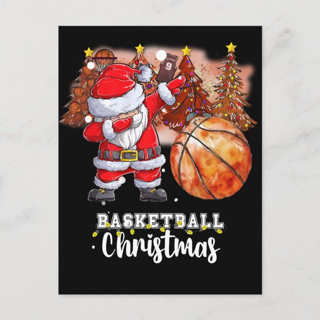 Árbol de Navidad de Baloncesto y Santa Claus (Anverso)