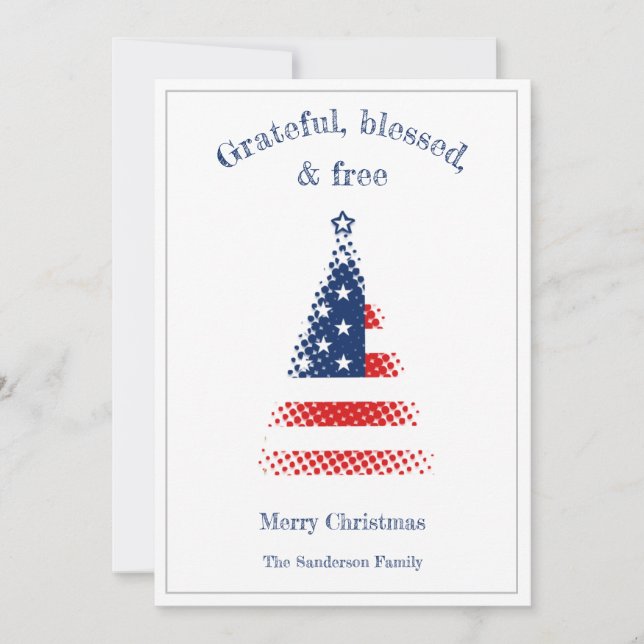 Árbol de Navidad de Bandera Americana Moderna  (Anverso)