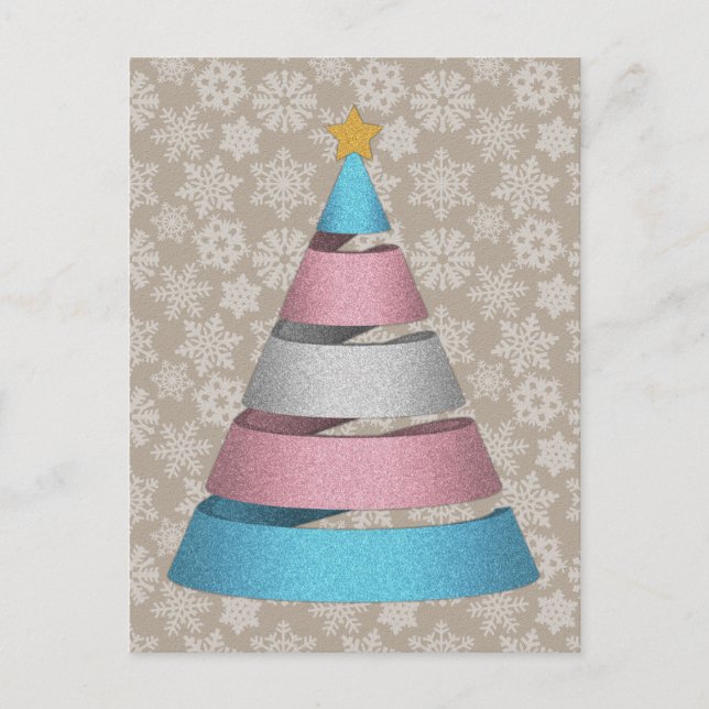 Árbol de Navidad de Bandera del Orgullo Transgéner (Anverso)