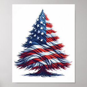 Árbol de navidad de bandera estadounidense arte pa