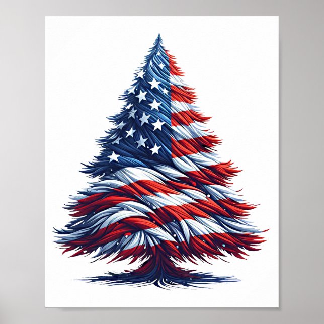 Árbol de navidad de bandera estadounidense arte pa (Frente)