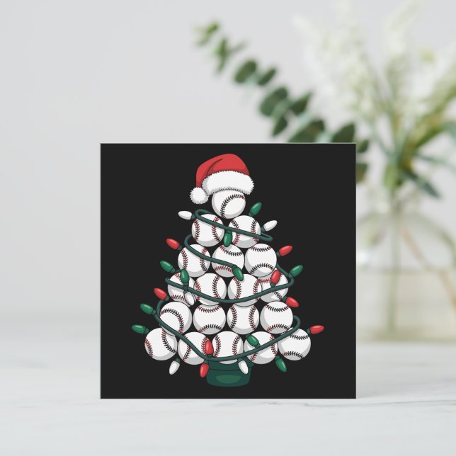 Árbol de Navidad de béisbol Santa Deportes (Anverso de pie)