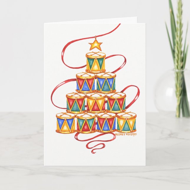 Árbol De Navidad De Bidones Cartas De Nota En Blan (Anverso)