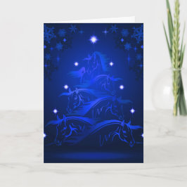 Árbol de Navidad de Caballos de Noche Azul