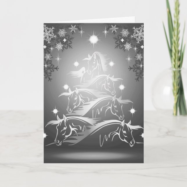 Árbol de Navidad de caballos en gris de Gunmetal (Anverso)