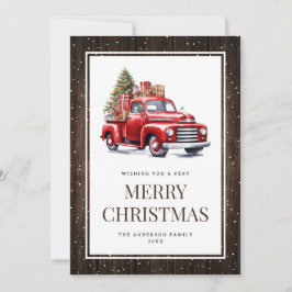 Árbol de Navidad de Camión Rojo de Madera Rústica