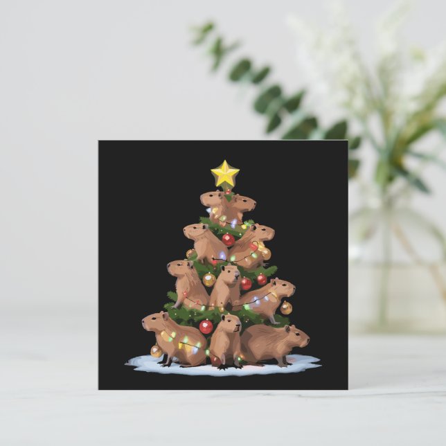 Árbol de Navidad de Capybara Regalo Divertido Navi (Anverso de pie)