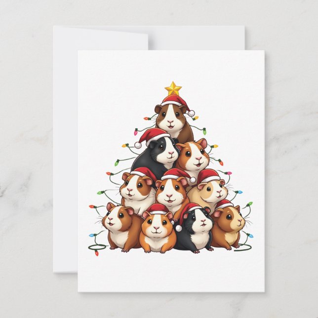 Árbol de Navidad de Cerdo de Guinea Feliz Navidad (Anverso)