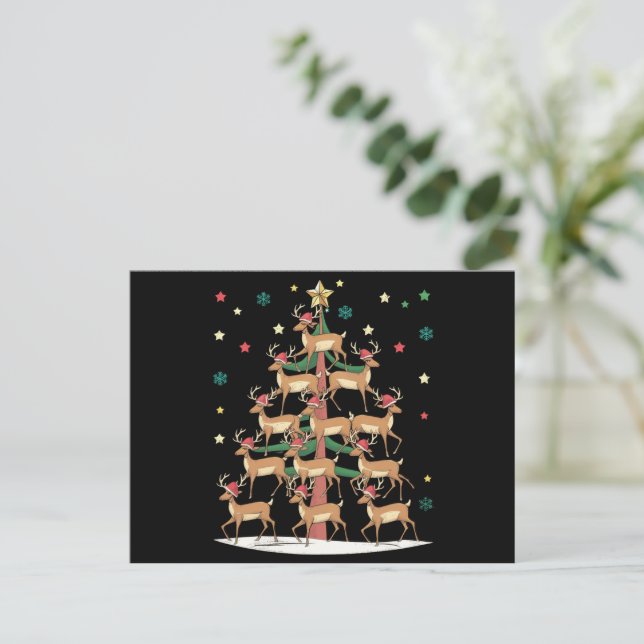 Árbol de Navidad de Ciervo Divertido Fiesta Cute R (Anverso de pie)