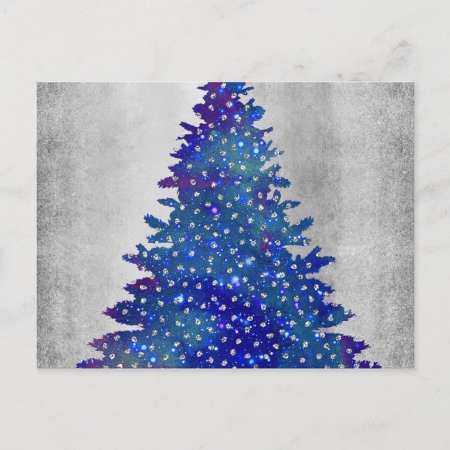 Árbol de navidad de color azul y púrpura (Anverso)