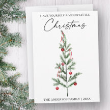 Árbol de navidad de color de tinta de caligrafía