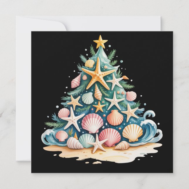 Árbol de Navidad de Conchas de Mar Agua del Océano (Anverso)