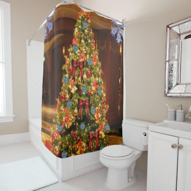 Árbol de Navidad de cortina de ducha (In situ)