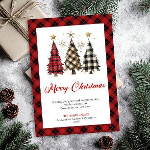 Árbol de Navidad de Cuadros Rojos Minimalista Navi