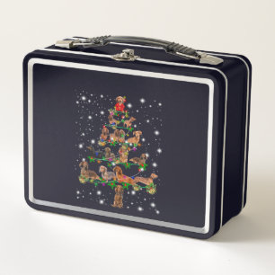 Árbol De Navidad De Dachshund Cubierto Con Lámpa