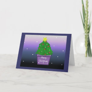 Árbol de Navidad de diseñador en maceta morada
