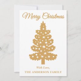 Árbol de navidad de escritura manuscrita dorada