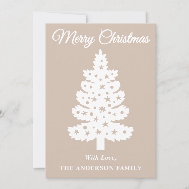 Árbol de navidad de escritura manuscrita Taupe (Anverso)