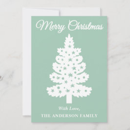 Árbol de navidad de escritura manuscrita verde de 
