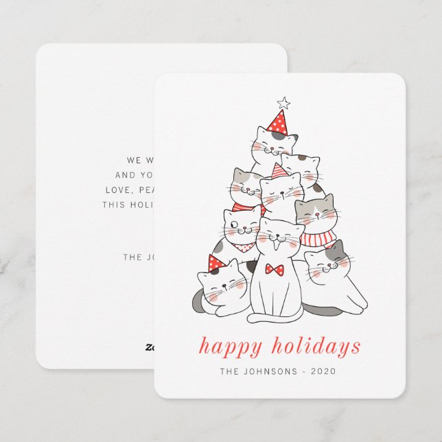 Árbol de Navidad de gatitos modernos y comestibles (Anverso / Reverso)