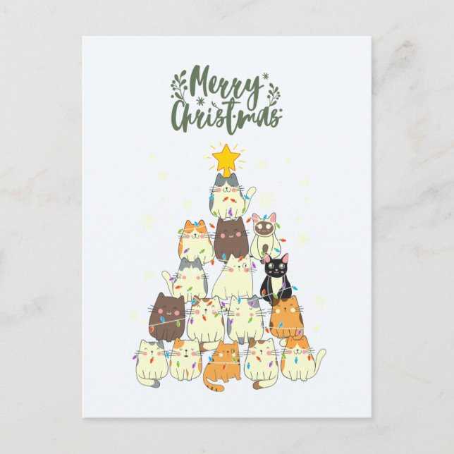 Árbol de Navidad de gato lindo  (Anverso)