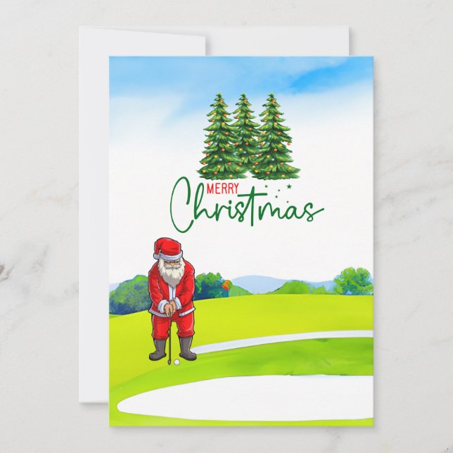 Árbol de Navidad de golf en coche rojo con Santa C (Anverso)
