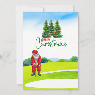Árbol de Navidad de golf en coche rojo con Santa C