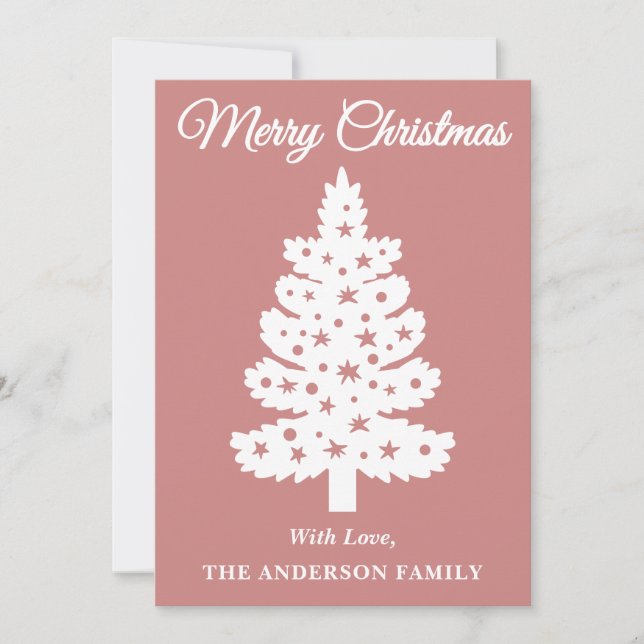 Árbol de navidad de guión manuscrito de oro Rosa (Anverso)