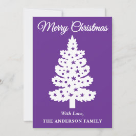 Árbol de Navidad de guión manuscrito púrpura
