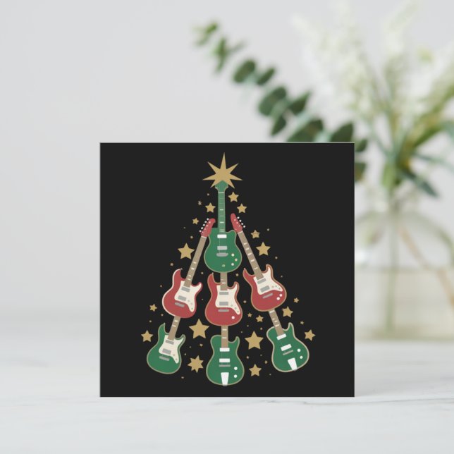 Árbol de Navidad de guitarra genial para amantes d (Anverso de pie)
