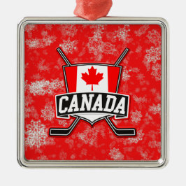 Árbol de Navidad de hockey Ornamento Bandera canad