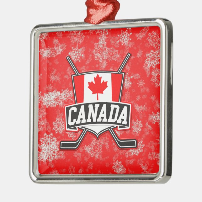 Árbol de Navidad de hockey Ornamento Bandera canad (Izquierda)