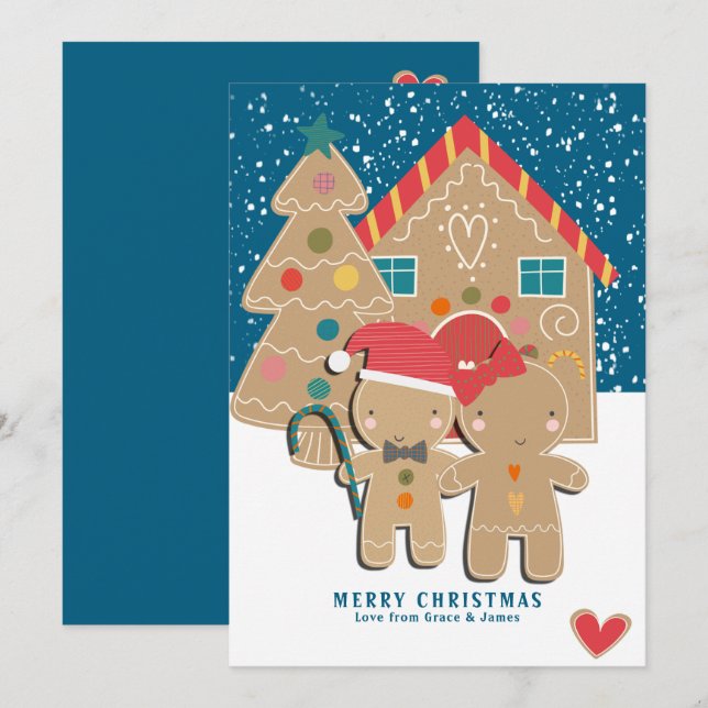 Árbol de Navidad de la Pareja de Gingerbread en Ni (Anverso / Reverso)