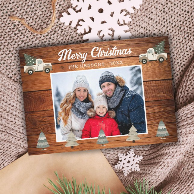 Árbol de Navidad de madera de época en foto de fam (Subido por el creador)