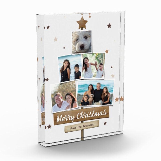 Árbol de Navidad de Madera Rusa | 5 Fotos Collage (Izquierda)