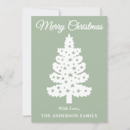 Árbol de navidad de manuscrito verde sage