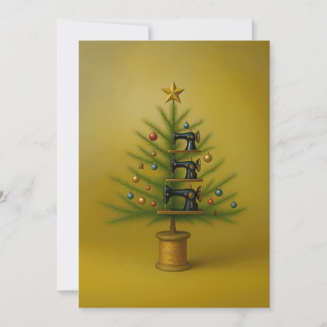 Árbol de Navidad de máquina de coser Feliz Navidad (Anverso)