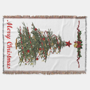 árbol de navidad de moda antiguo arrojar manta
