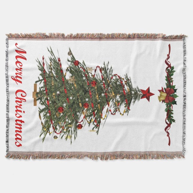 árbol de navidad de moda antiguo arrojar manta (Anverso)