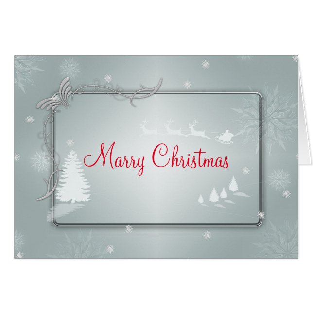 Árbol de navidad de moras plateadas con renos en r (Anverso (Horizontal))