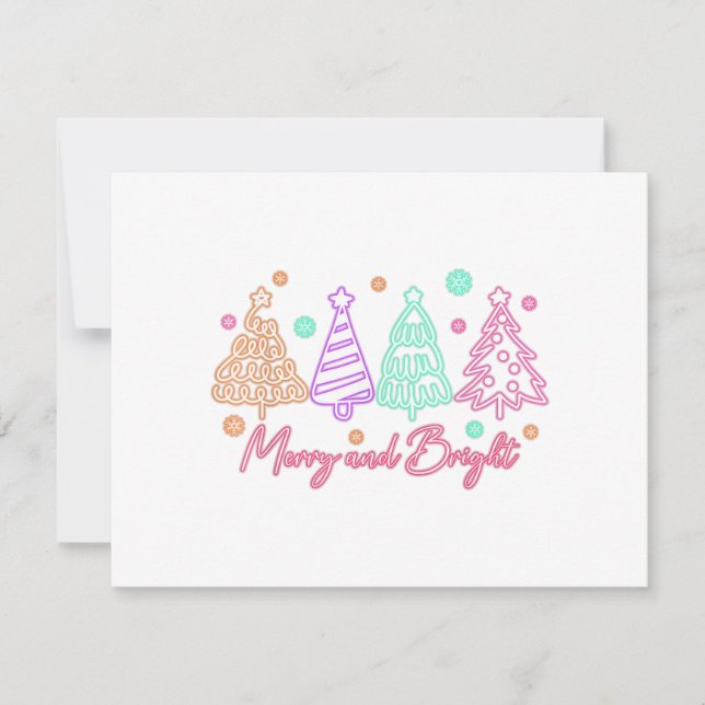 Árbol de Navidad de neón Alegre y Brillante (Anverso)
