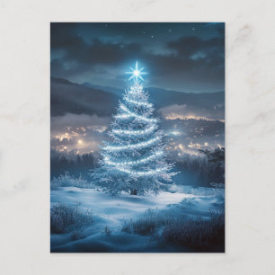 Árbol de Navidad de Noche de Invierno Brillante Az