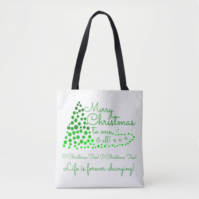 Árbol de Navidad de Ombré, Bolsa de Tote festiva (Anverso)