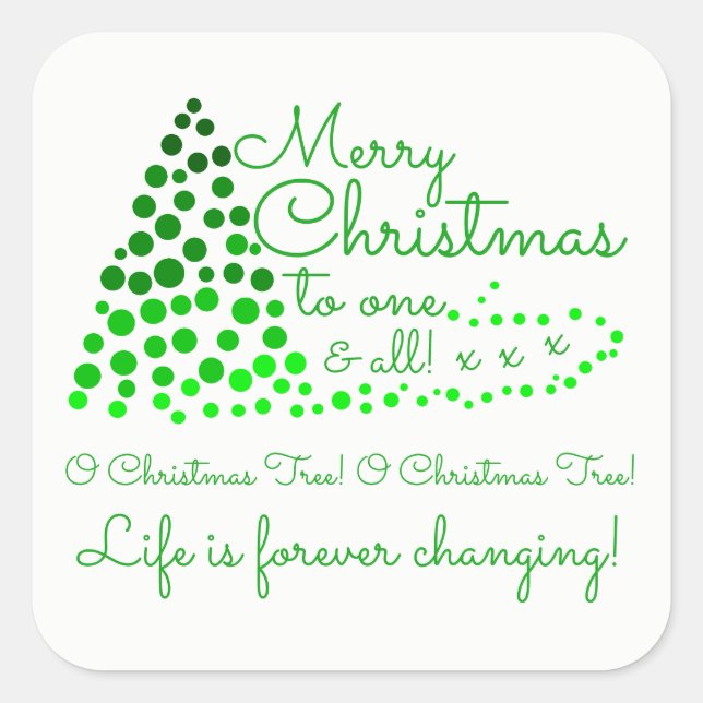 Árbol de Navidad de Ombré, Pegatina de plaza festi (Anverso)