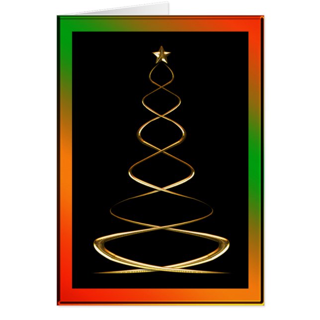 Árbol de Navidad de oro contemporáneo (Frente)