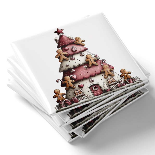 Árbol de Navidad de Pan de Jengibre | Imán de Navi (Gingerbread Christmas Tree | Christmas Magnet by PiggyPrint Sticker. by PiggyPrint Sticker. )
