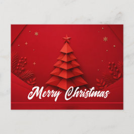 Árbol de Navidad de Papel Fondo Rojo