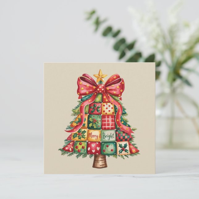 Árbol de Navidad de Patchwork Coquette Árbol de Na (Anverso de pie)