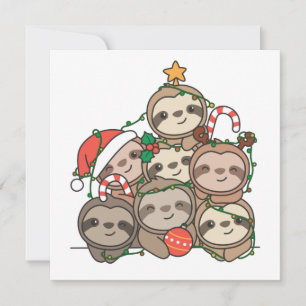 Árbol de Navidad de Perezoso Invitación Divertida